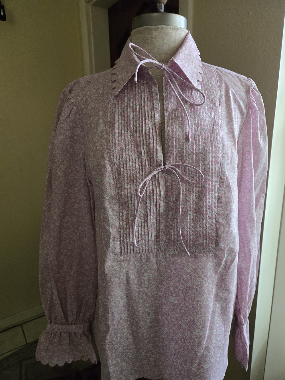 J. Crew Scalloped Popover Top in Liberty Flower Market Fabric